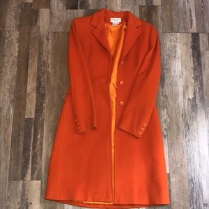 Charles Gray orange coat. Size 4 wool/cashmere.